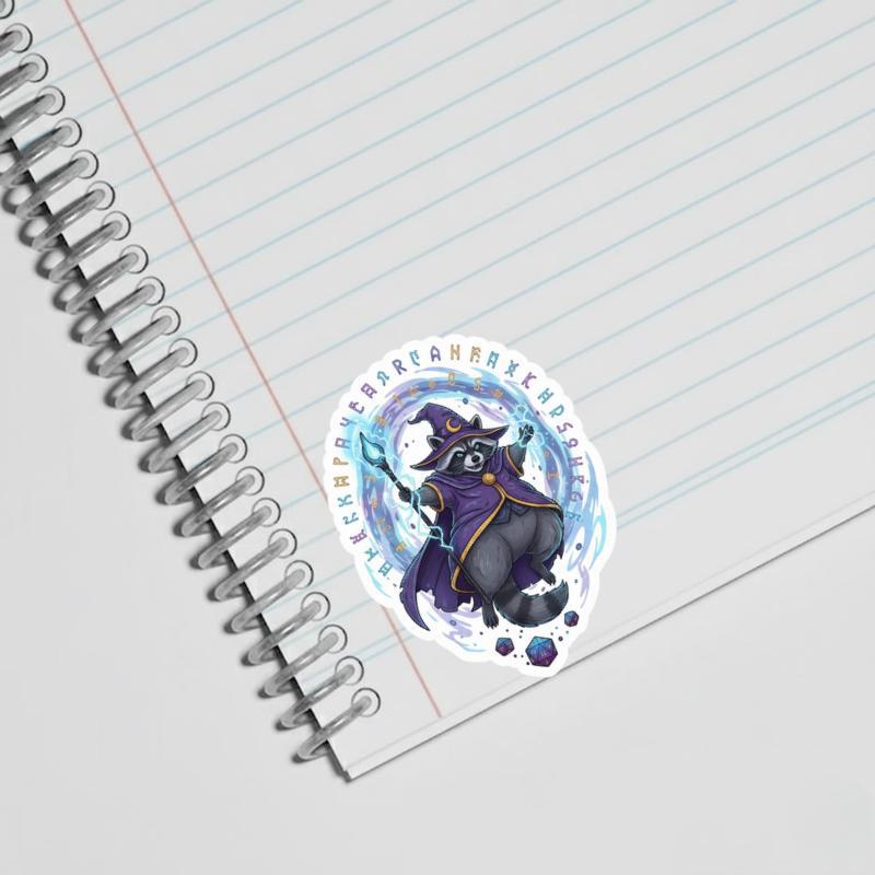 Raccoon DnD Sorcerer Sticker Raccoon DnD Sorcerer Sticker