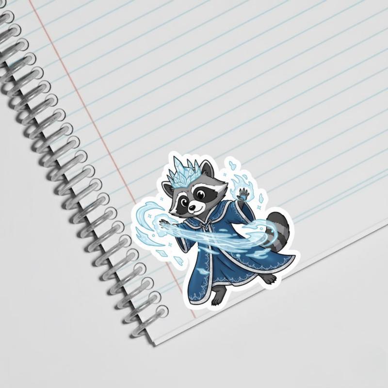 Raccoon DnD Sorcerer Of Ice Sticker Raccoon DnD Sorcerer Of Ice Sticker