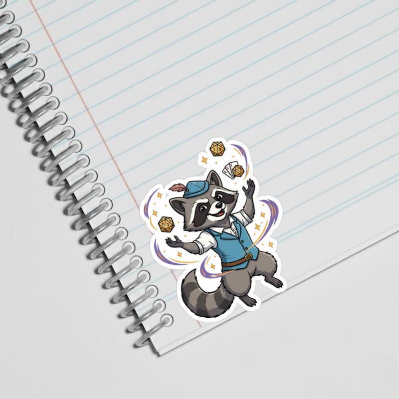 Raccoon DnD Trickster Sticker Raccoon DnD Trickster Sticker