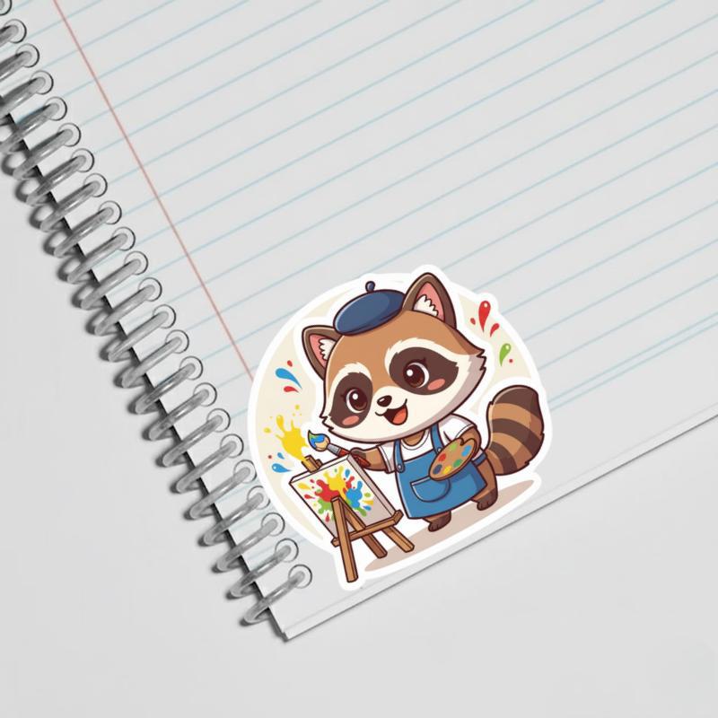 Raccoon Dog Artist Sticker Raccoon Dog Artist Sticker