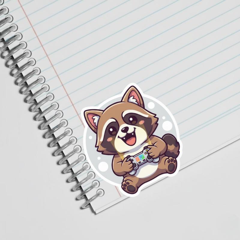 Raccoon Dog Gamer Sticker