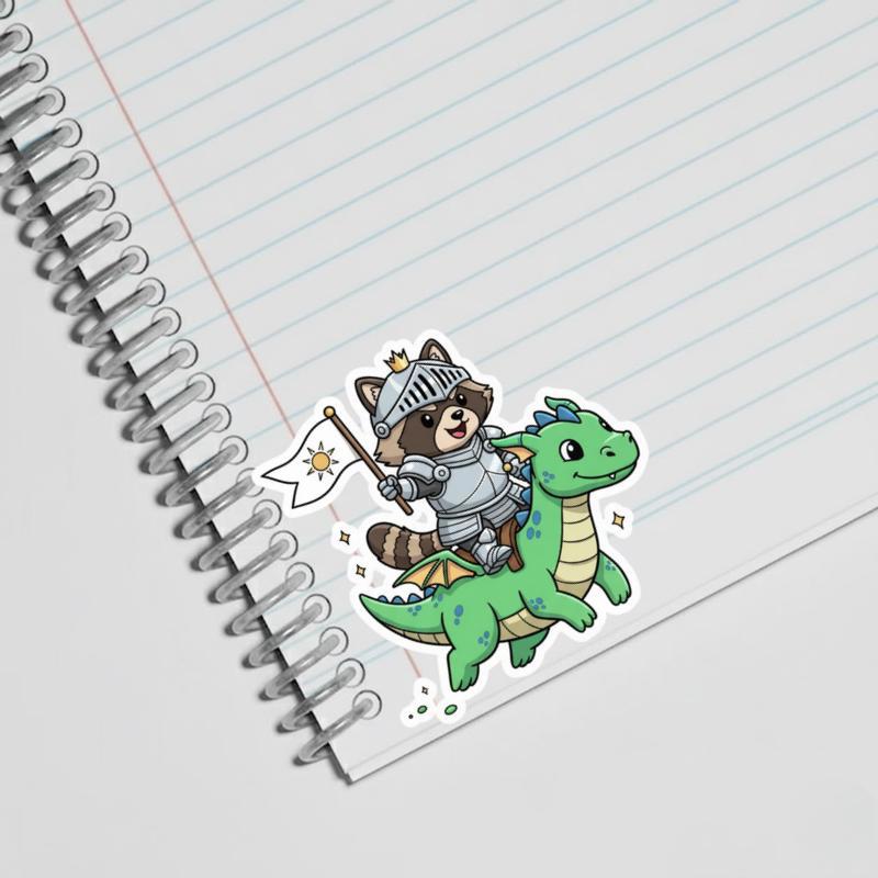 Raccoon Dog Knight Rider Sticker