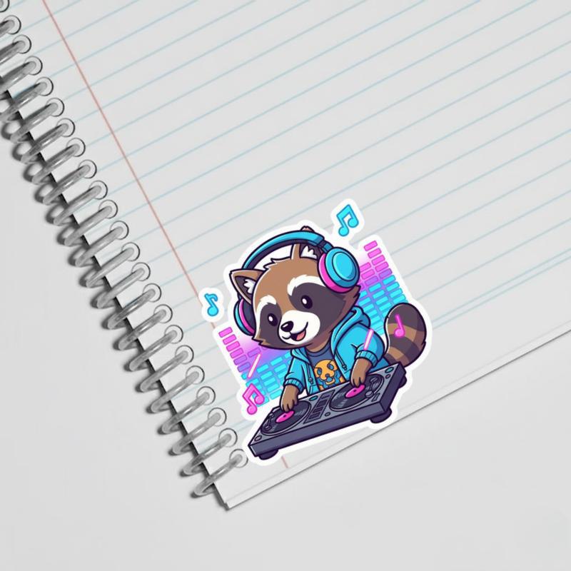 Raccoon Dog Music DJ Sticker