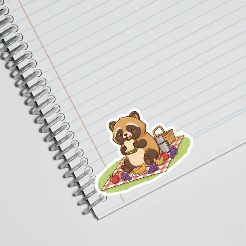 Raccoon Dog Picnic Sticker