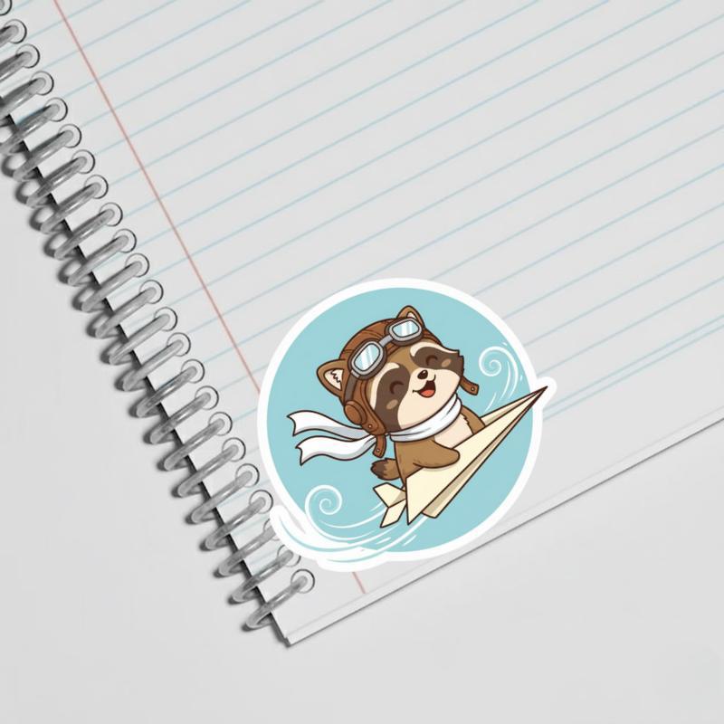 Raccoon Dog Pilot Sticker