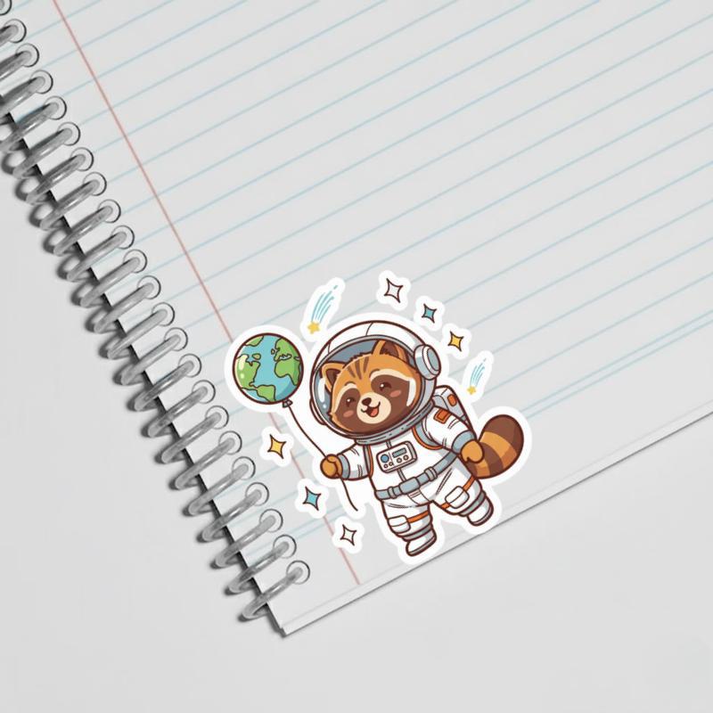 Raccoon Dog Space Explorer Sticker Raccoon Dog Space Explorer Sticker