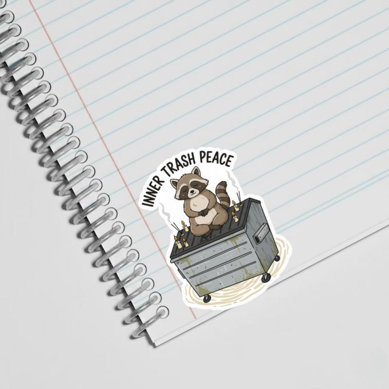 Raccoon Dumpster Meditation Vibes Sticker