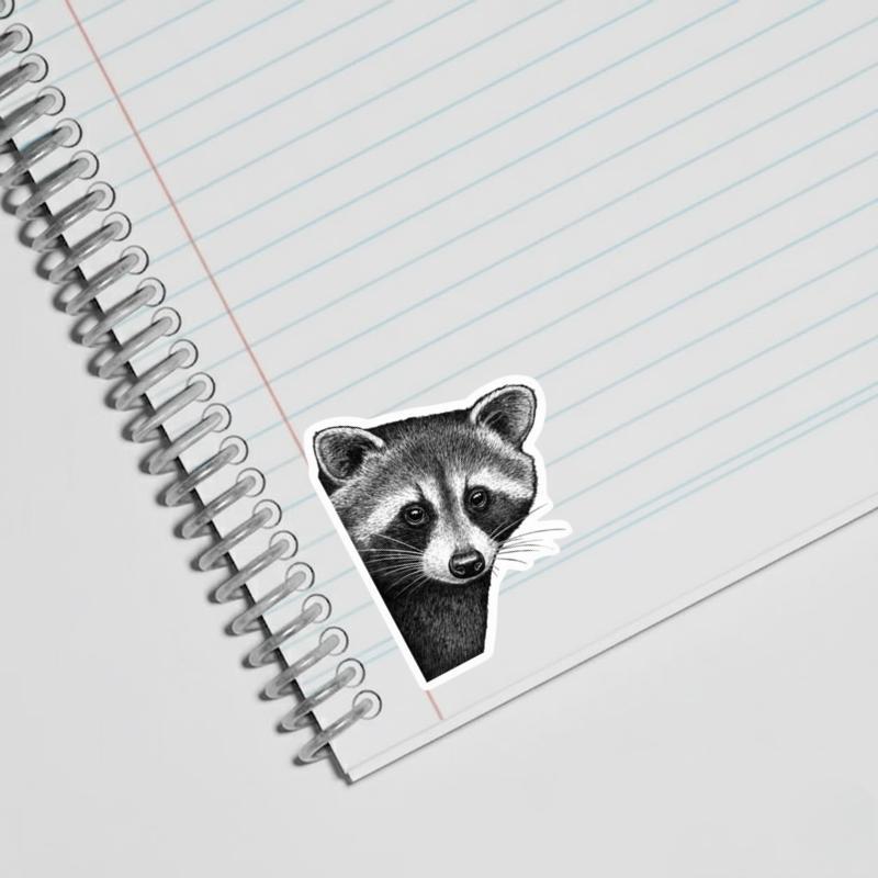 Raccoon Peeker Sticker