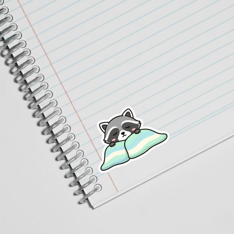 Raccoon Peeker Cozy Blanket Sticker