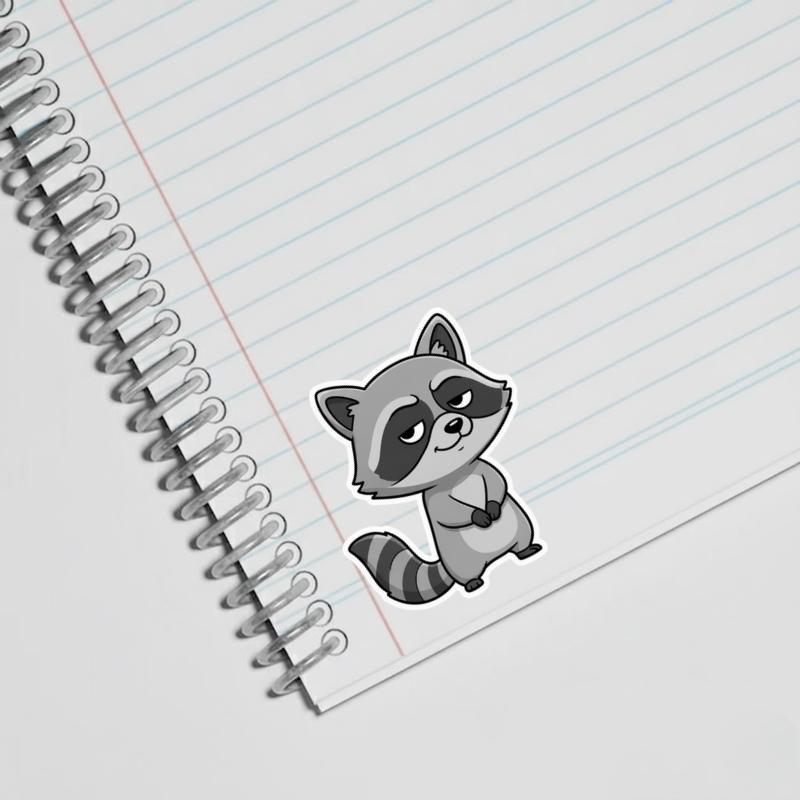Sarcastic Raccoon Half-Lidded Smile Sticker
