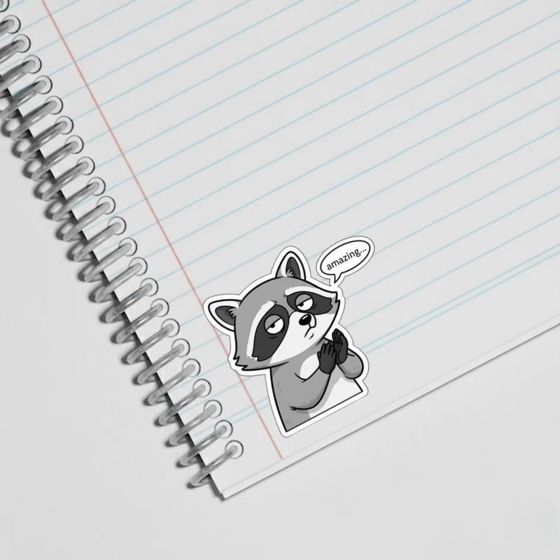 Sarcastic Raccoon “Wow… Amazing” Sticker Sarcastic Raccoon “Wow… Amazing” Sticker