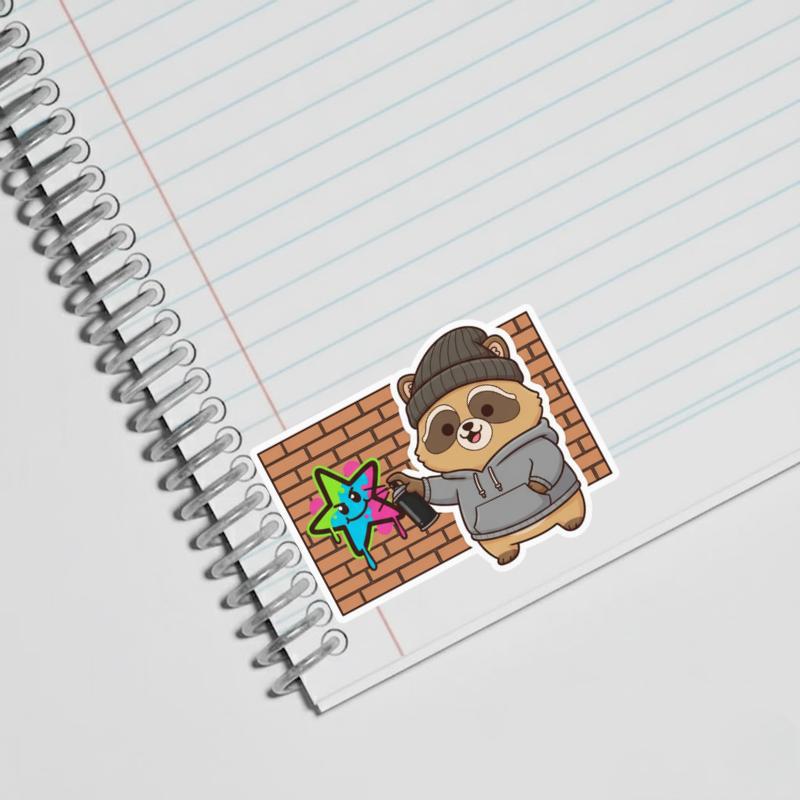 Street Art Raccoon Dog Sticker Street Art Raccoon Dog Sticker