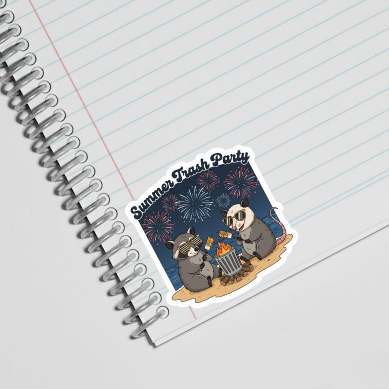 Summer Trash Party Raccoon And Possum Sticker