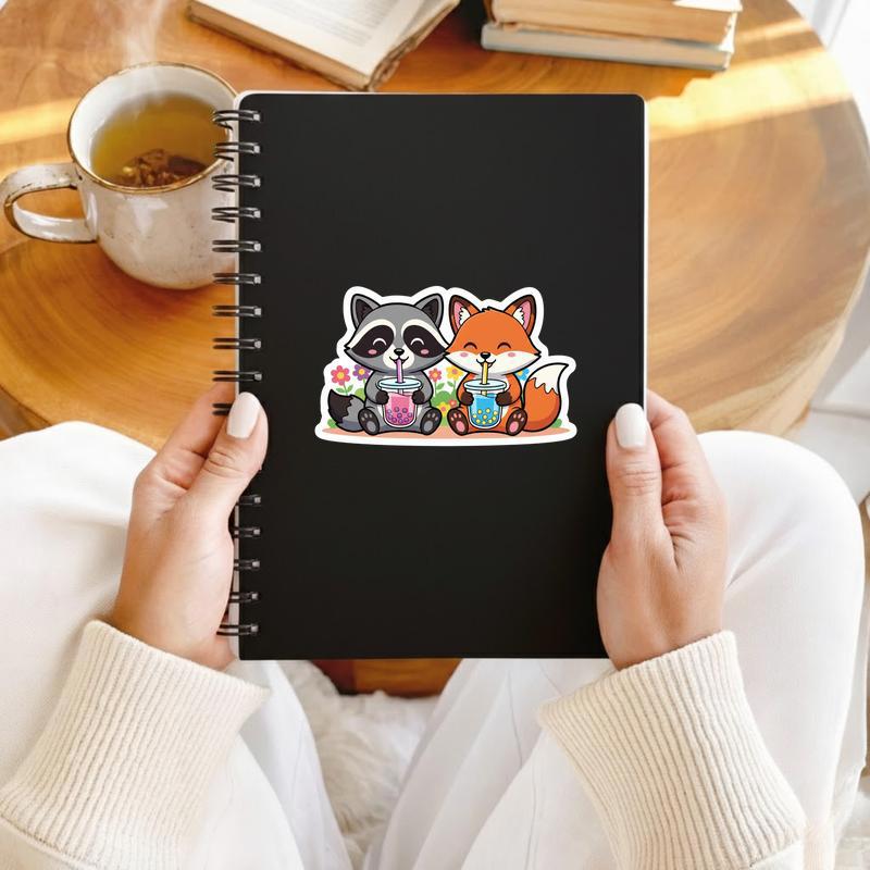 Bubble Tea Raccoon Fox Sticker