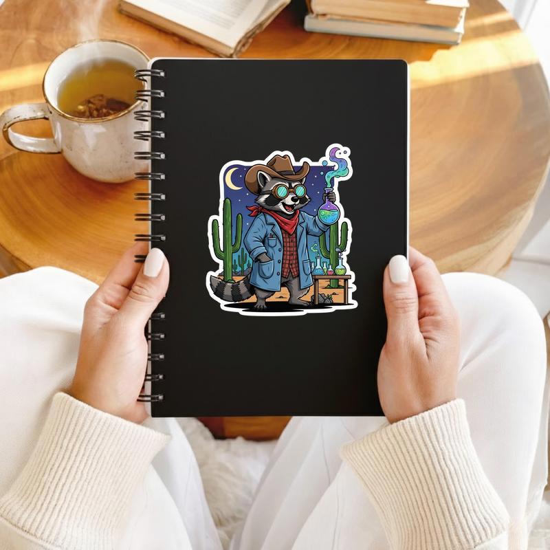 Cowboy Raccoon Scientist Sticker Cowboy Raccoon Scientist Sticker