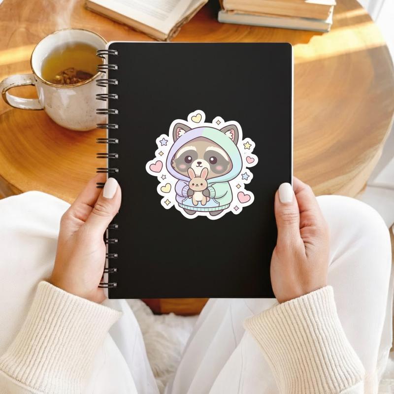 Cozy Hoodie Raccoon Dog Sticker