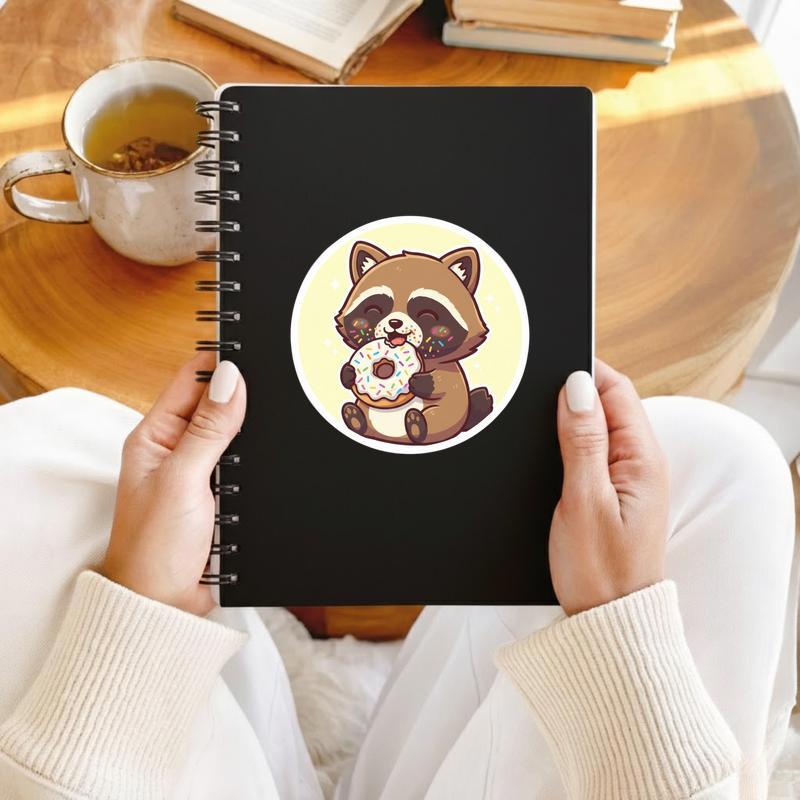Donut Lover Raccoon Dog Sticker