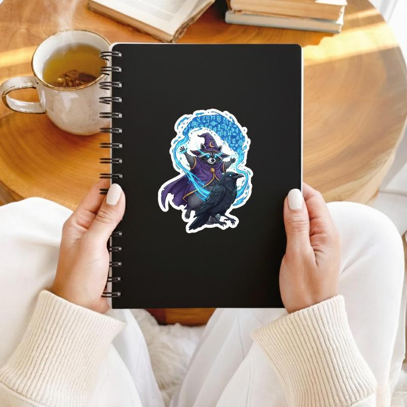 Raccoon DnD Crow Companion Sticker Raccoon DnD Crow Companion Sticker