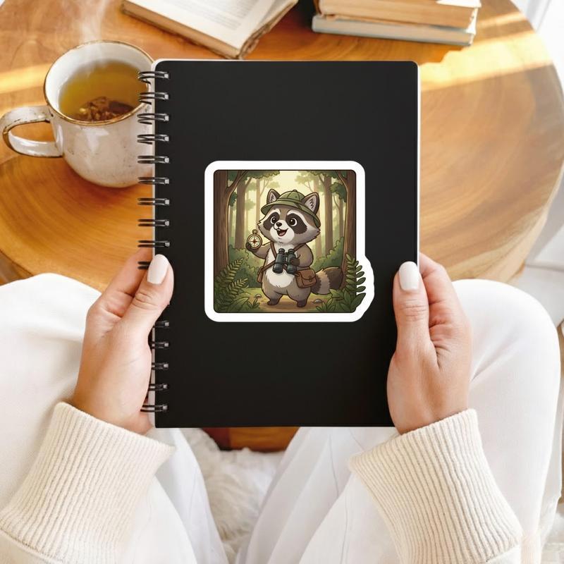 Raccoon Dog Adventurer Explorer Sticker
