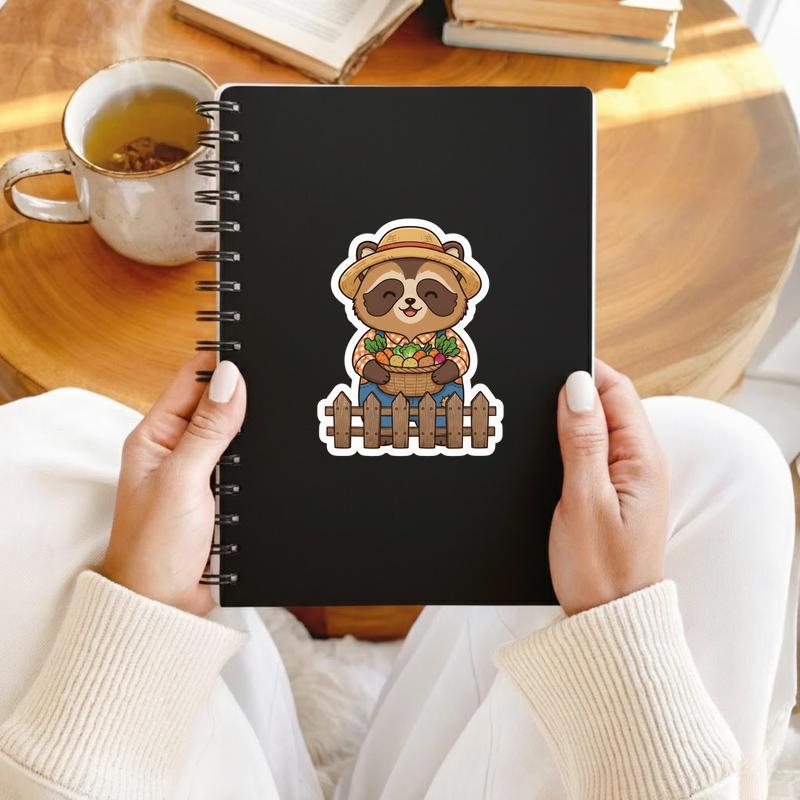 Raccoon Dog Farmer Sticker
