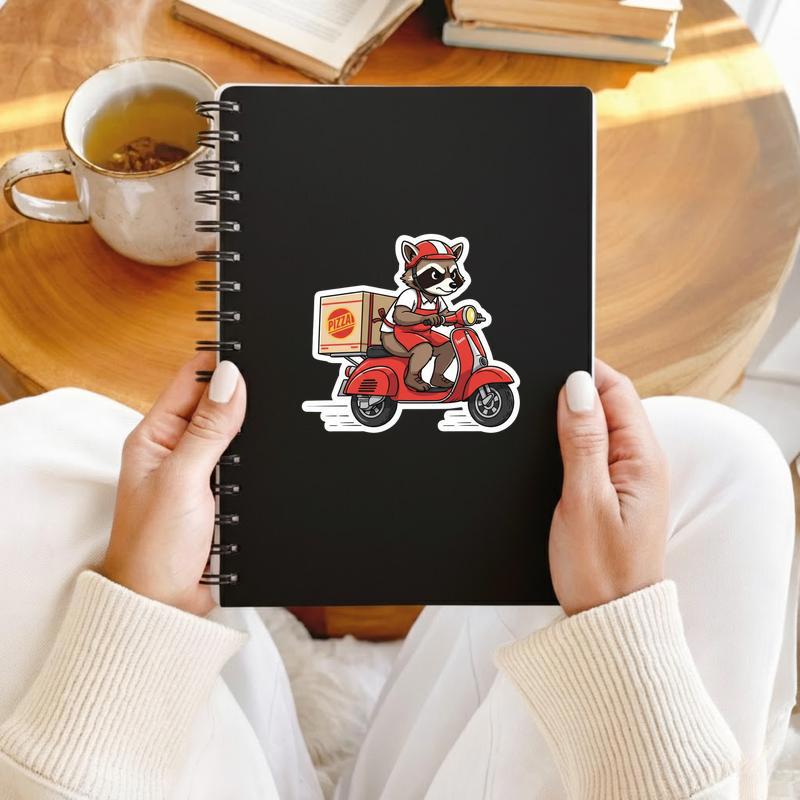 Raccoon Pizza Delivery Sticker