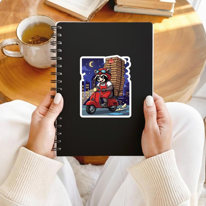 Raccoon Pizza Delivery Hero Sticker