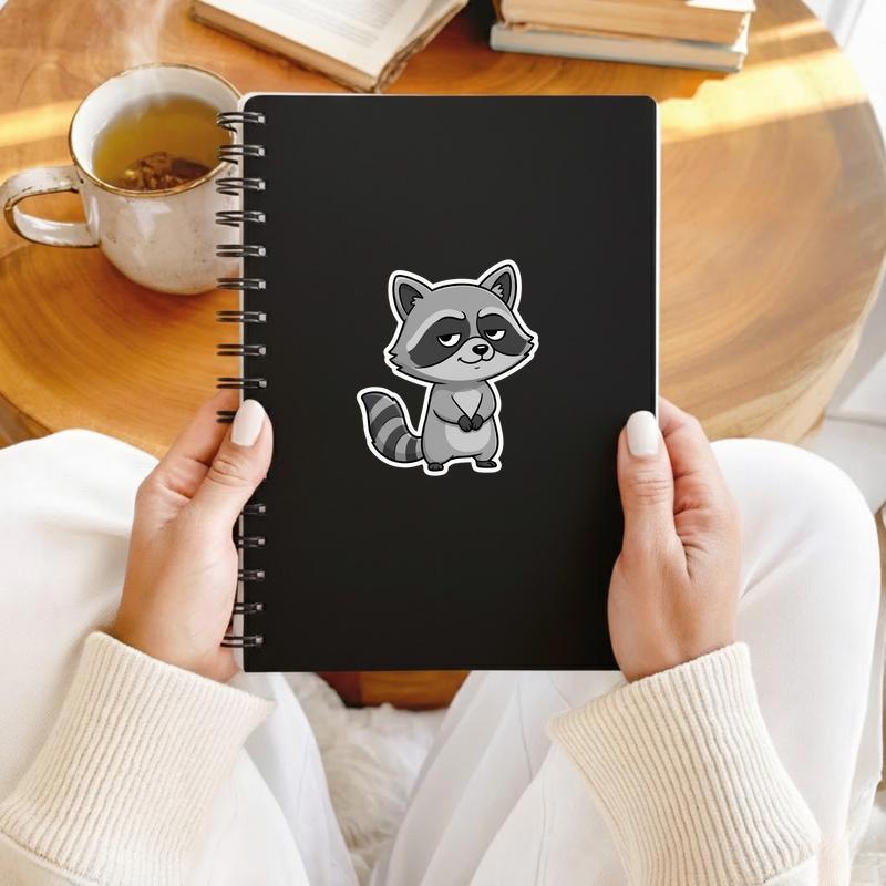 Sarcastic Raccoon Half-Lidded Smile Sticker