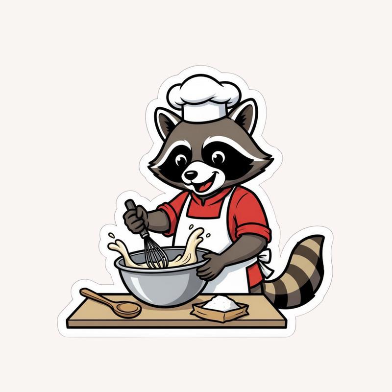 Chef Apron Pedro Raccoon Sticker - Raccsy
