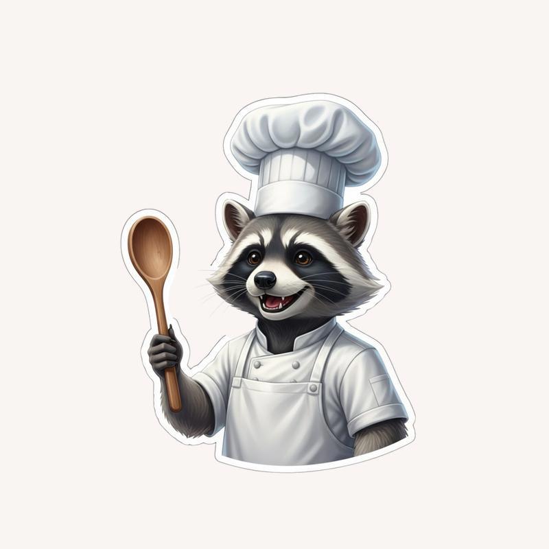 Chef Furry Raccoon Sticker - Raccsy