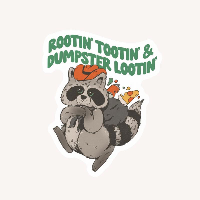 Cowboy Raccoon Dumpster Sticker - Raccsy