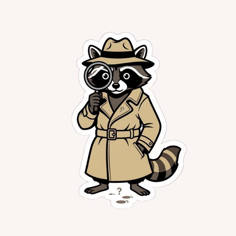 Detective Pedro Raccoon Sticker Detective Pedro Raccoon Sticker