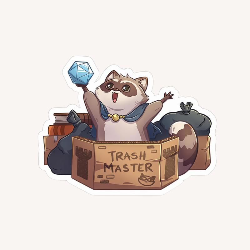 Dungeon Master Raccoon Dnd Sticker - Raccsy