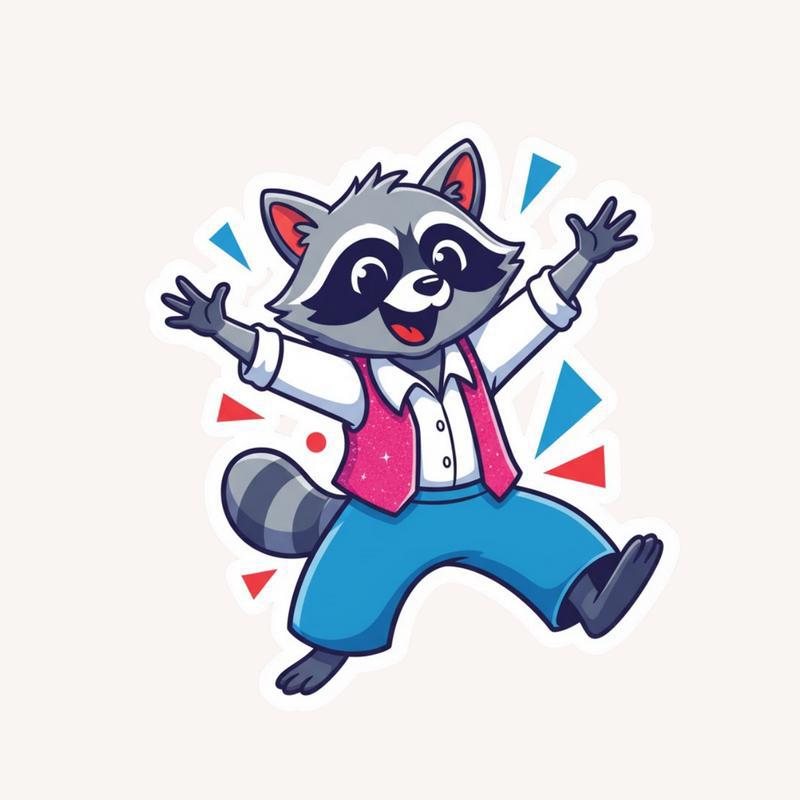 Pedro Racoon Icon Excited Pedro Raccoon Sticker - Raccsy