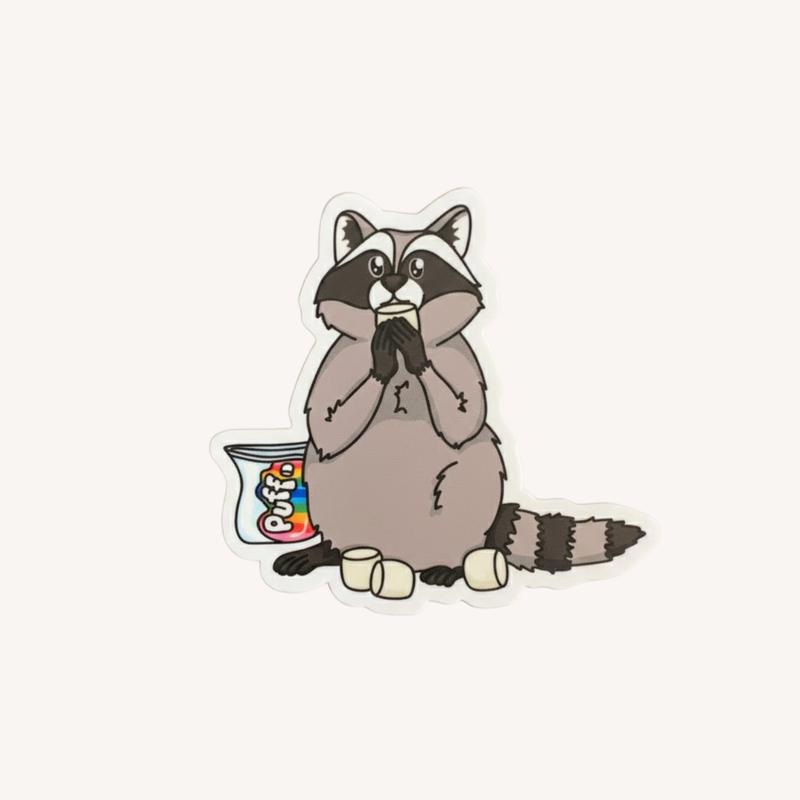 Funny Fat Raccoon Meme Sticker - Raccsy