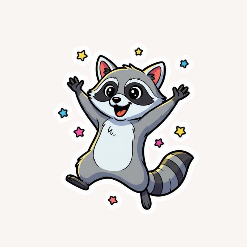 Funny Furry Raccoon Meme Sticker - Raccsy