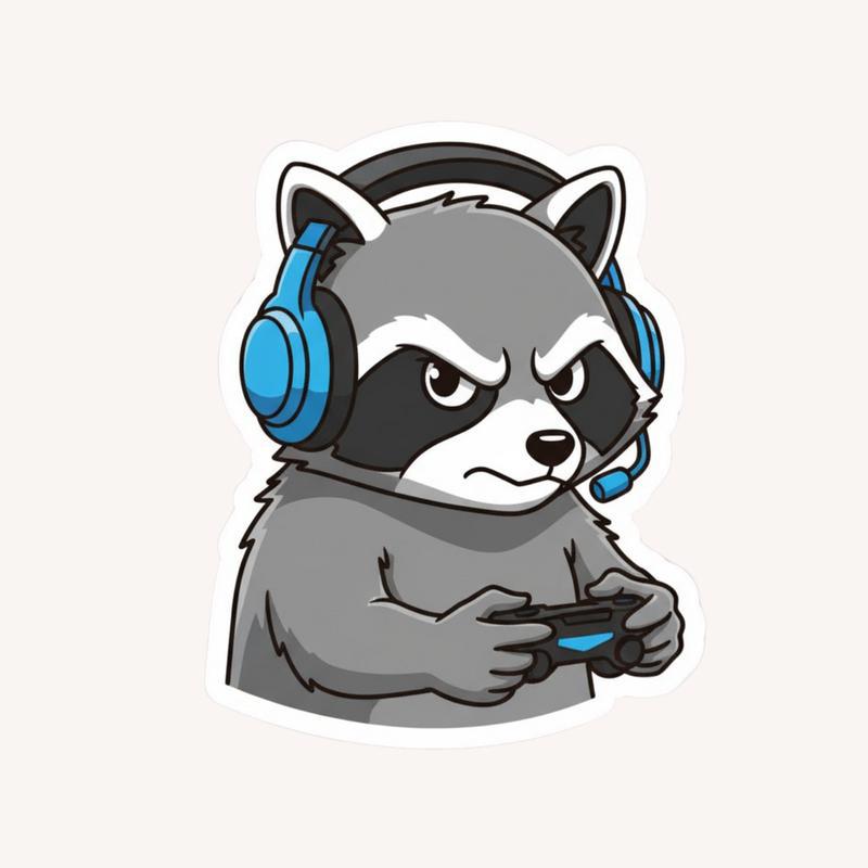 Furry Raccoon - Gaming Fun Sticker - Raccsy