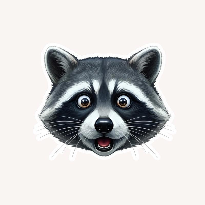 Head Furry Raccoon Sticker - Raccsy