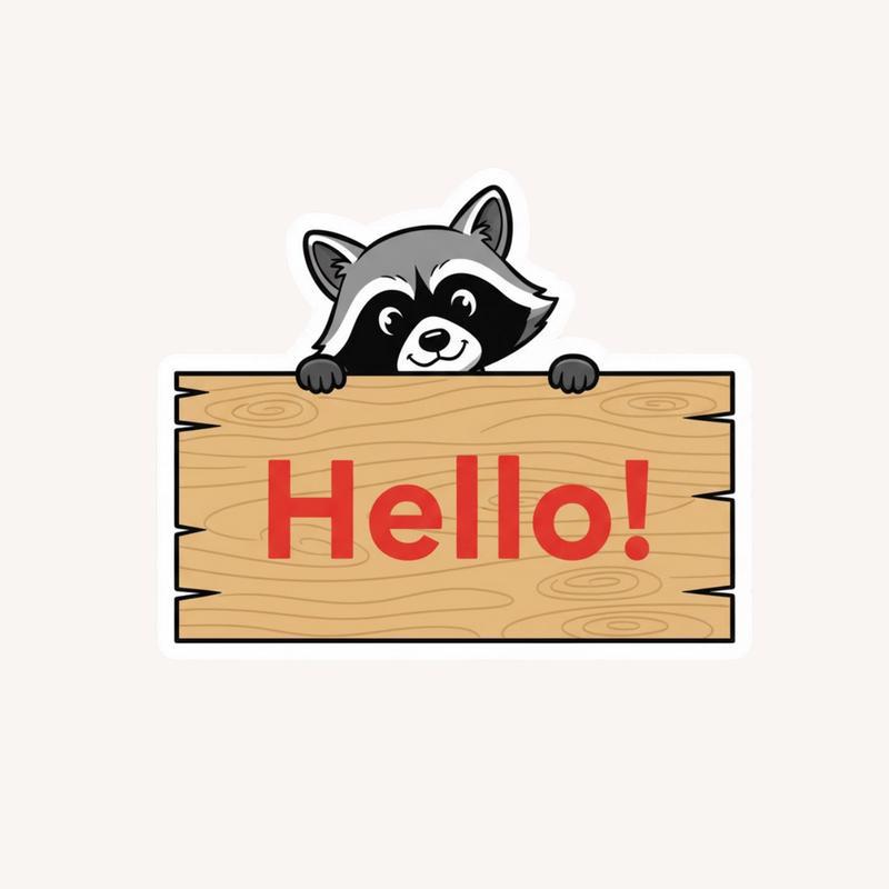 Hello, Pedro Raccoon Sticker - Raccsy