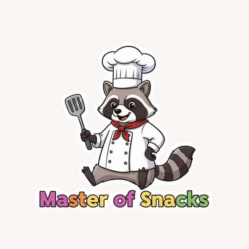 Master Of Snacks Pedro Raccoon Sticker - Raccsy