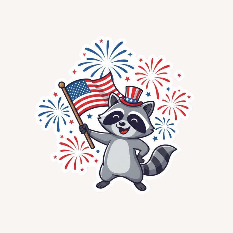 Patriotic Pedro Raccoon Sticker - Raccsy