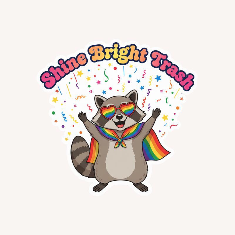 Pride Raccoon Space Explorer Sticker - Raccsy