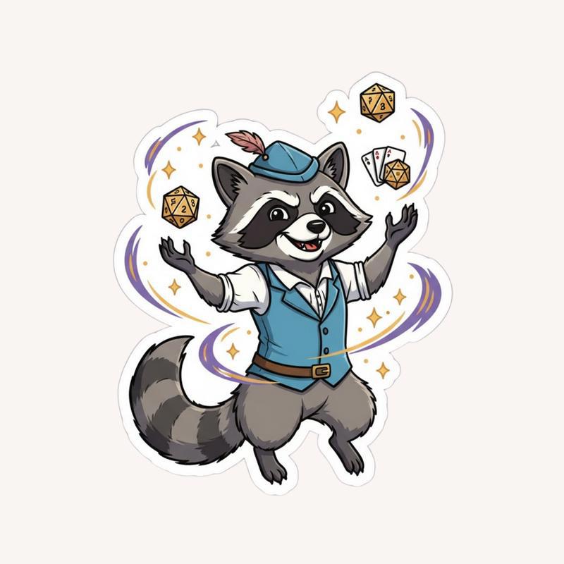 Raccoon DnD Trickster Sticker - Raccsy