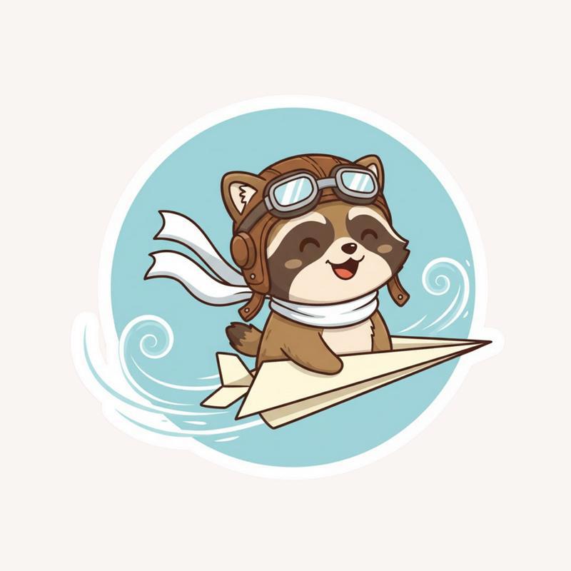 Raccoon Dog Pilot Sticker - Raccsy