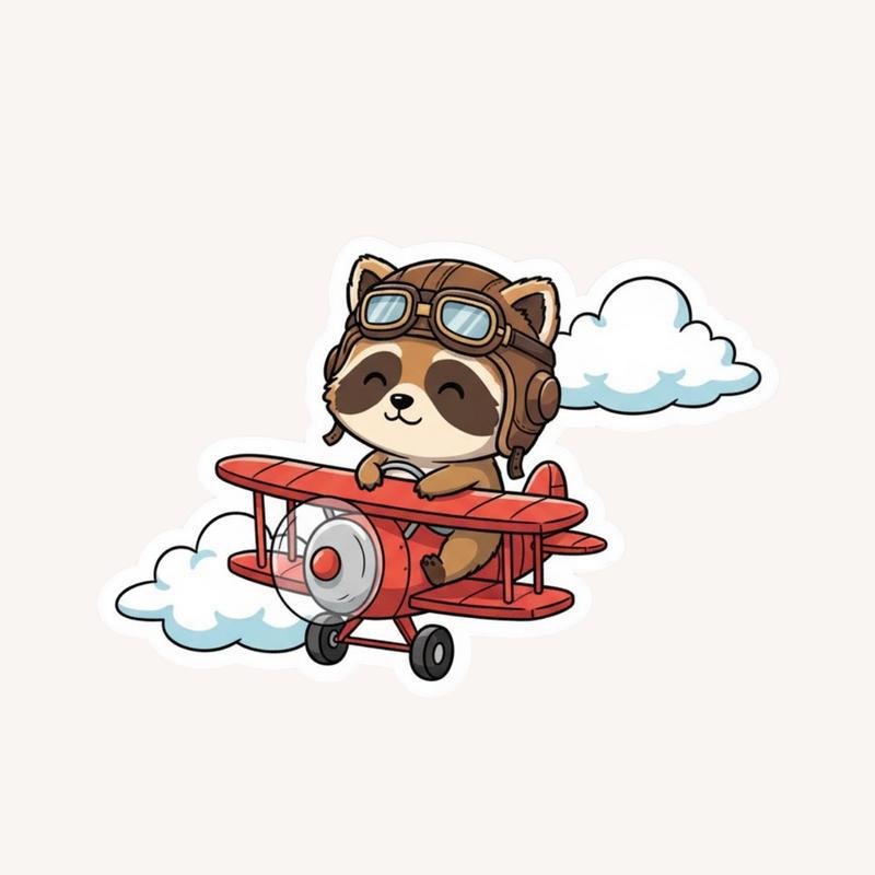 Raccoon Dog Pilot Dreamer Sticker - Raccsy