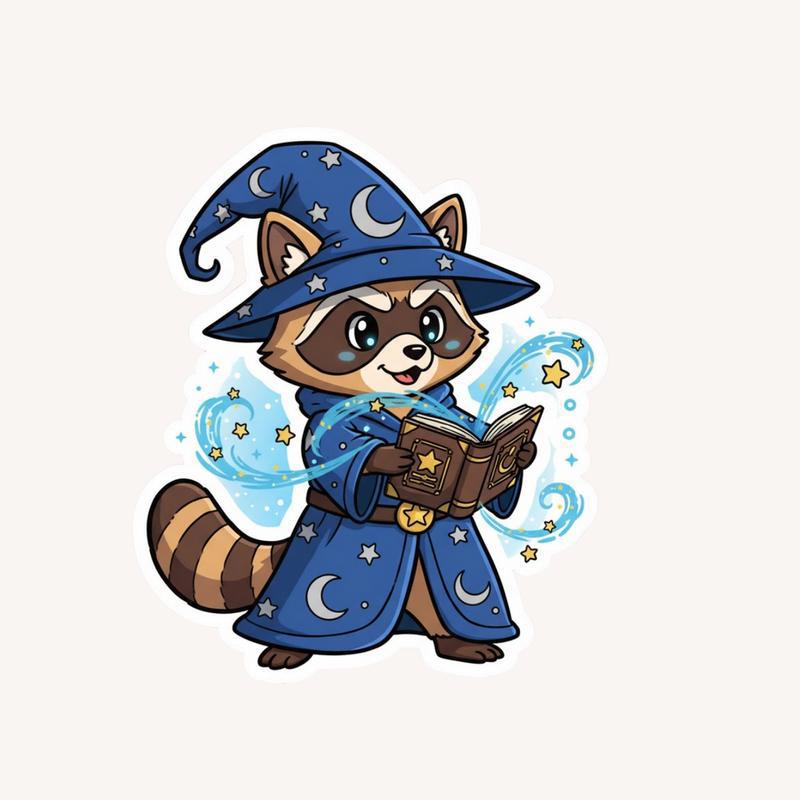 Raccoon Dog Wizard Sticker - Raccsy