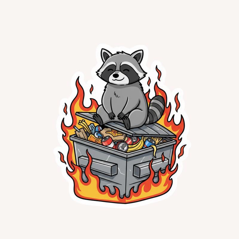 Raccoon Dumpster Dive Champion Meme Sticker - Raccsy