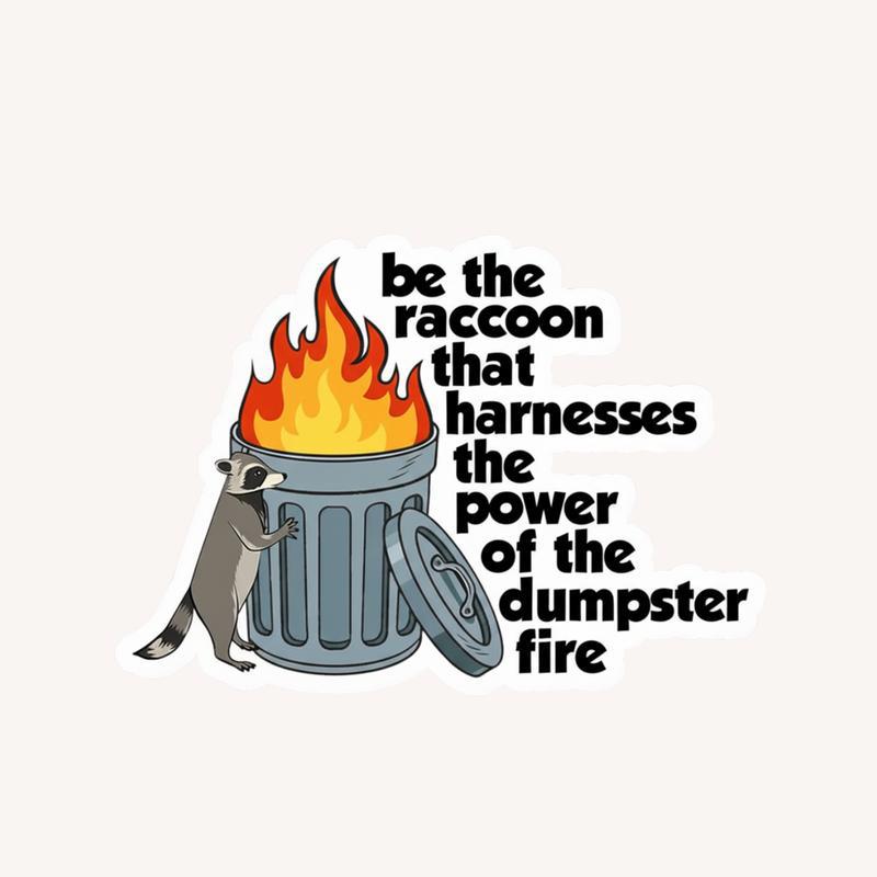 Raccoon Dumpster Meme Sticker - Raccsy