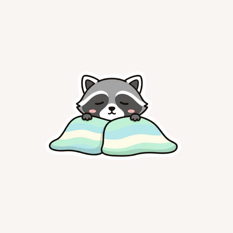 Raccoon Peeker Cozy Blanket Sticker - Raccsy