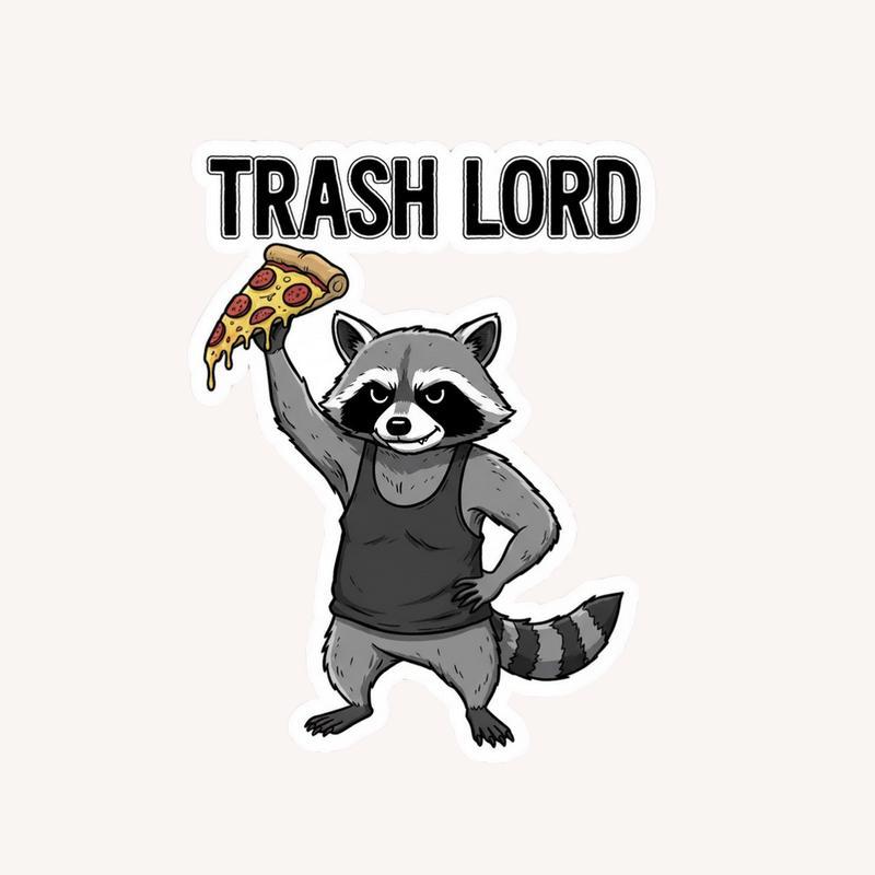 Raccoon Pizza Meme Trash Lord Sticker - Raccsy