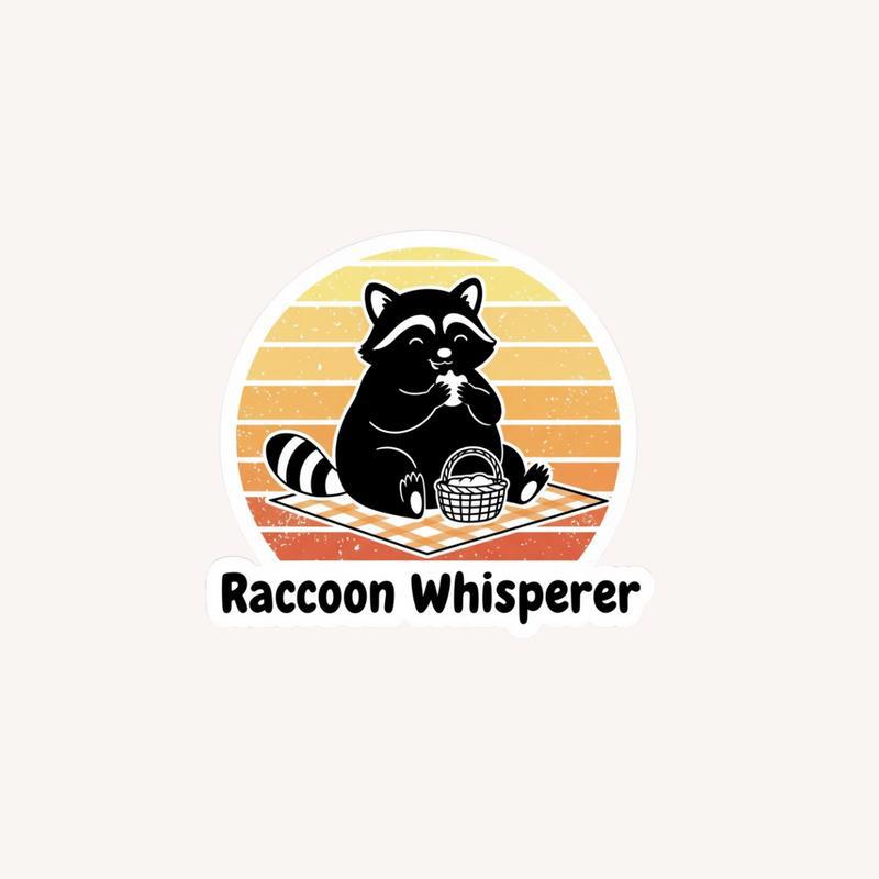 Raccoon Whisperer Picnic Sunset Sticker - Raccsy
